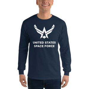 Navy / S United States Space Force "Reverse" Long Sleeve T-Shirt by Design Express
