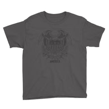 Charcoal / XS United States Of America Eagle Illustration Youth Short Sleeve T-Shirt by Design Express