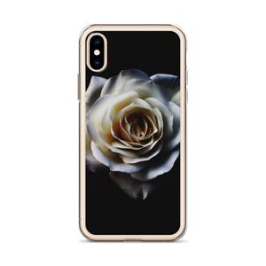 White Rose on Black iPhone Case by Design Express