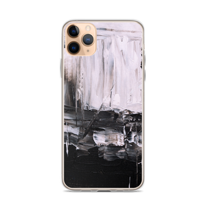 iPhone 11 Pro Max Black & White Abstract Painting iPhone Case by Design Express