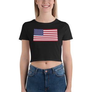 XS/SM United States Flag "Solo" Women’s Crop Tee by Design Express