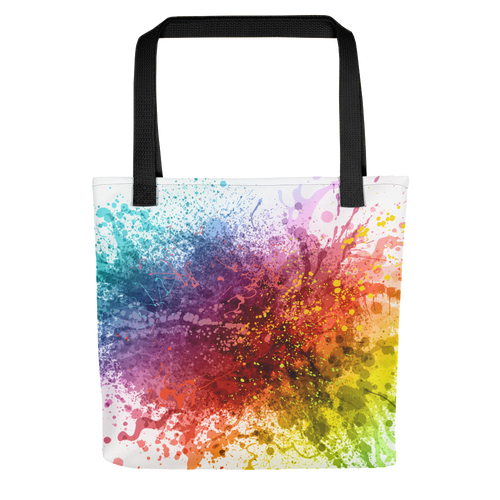 Default Title Rainbow Paint Splash Tote bag by Design Express