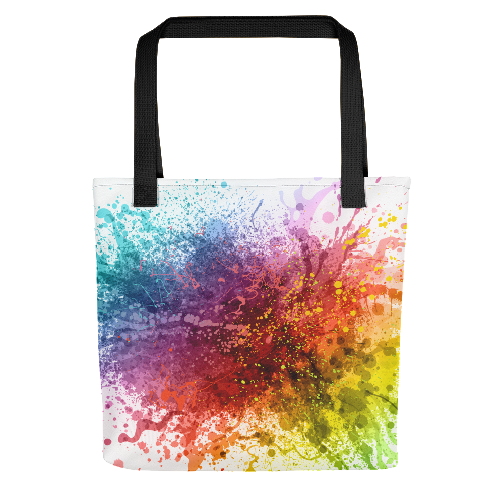 Default Title Rainbow Paint Splash Tote bag by Design Express