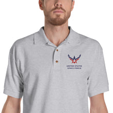 Sport Grey / S United States Space Force Embroidered Polo Shirt by Design Express
