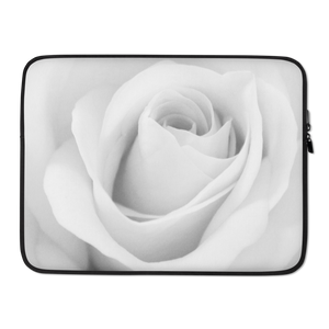 15 in White Rose Laptop Sleeve by Design Express