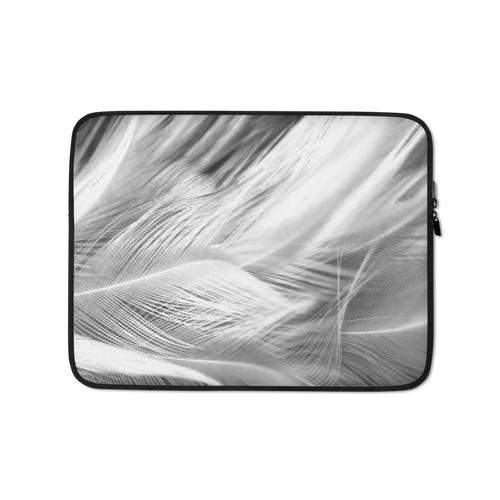 13 in White Feathers Laptop Sleeve by Design Express