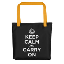 Yellow Keep Calm and Carry On (Black White) Tote bag Totes by Design Express