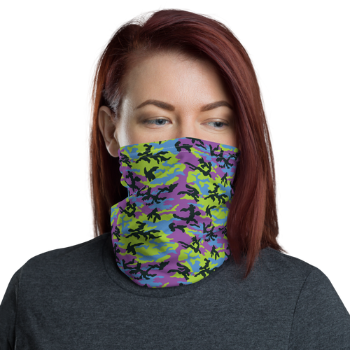 Default Title Green Blue Violet 2 Camo Neck Gaiter Masks by Design Express