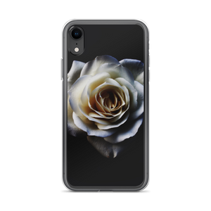 iPhone XR White Rose on Black iPhone Case by Design Express