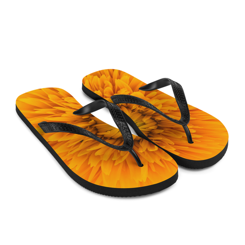 Yellow Flower Center Flip-Flops by Design Express