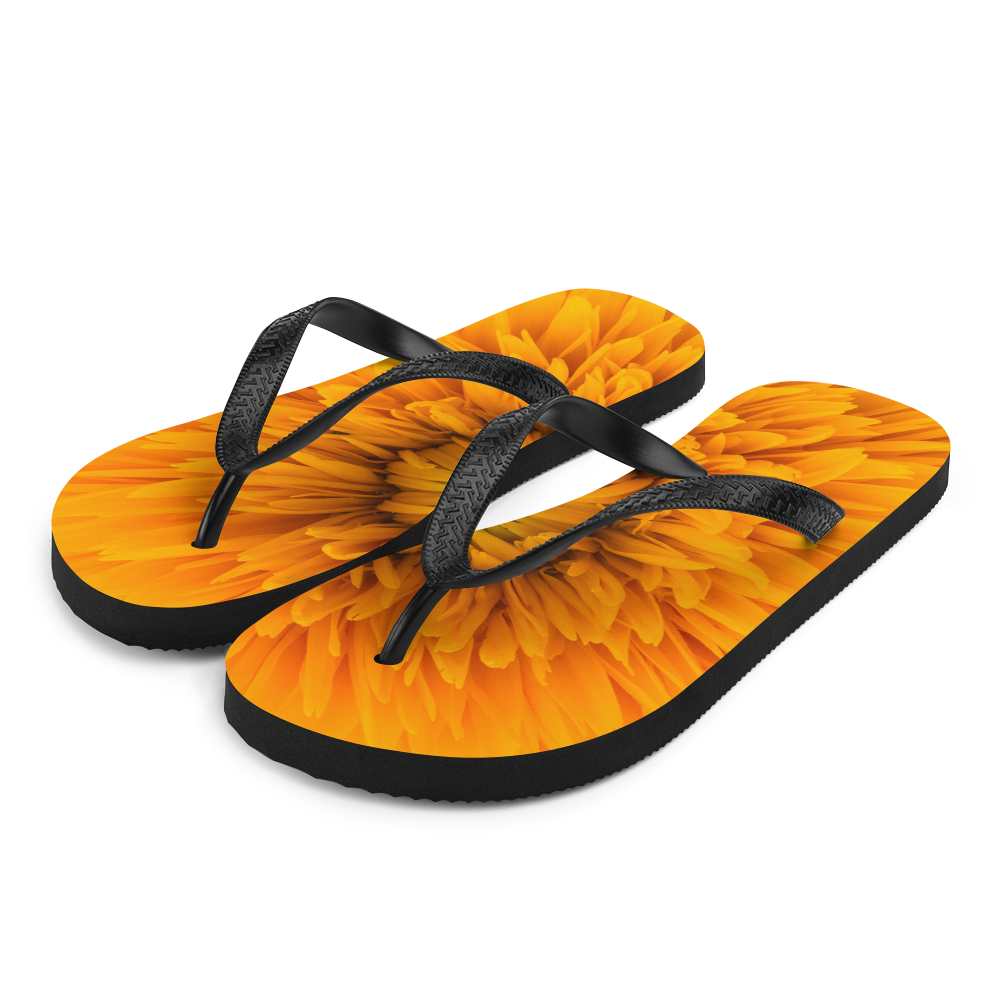 S Yellow Flower Center Flip-Flops by Design Express