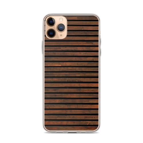 iPhone 11 Pro Max Horizontal Brown Wood iPhone Case by Design Express