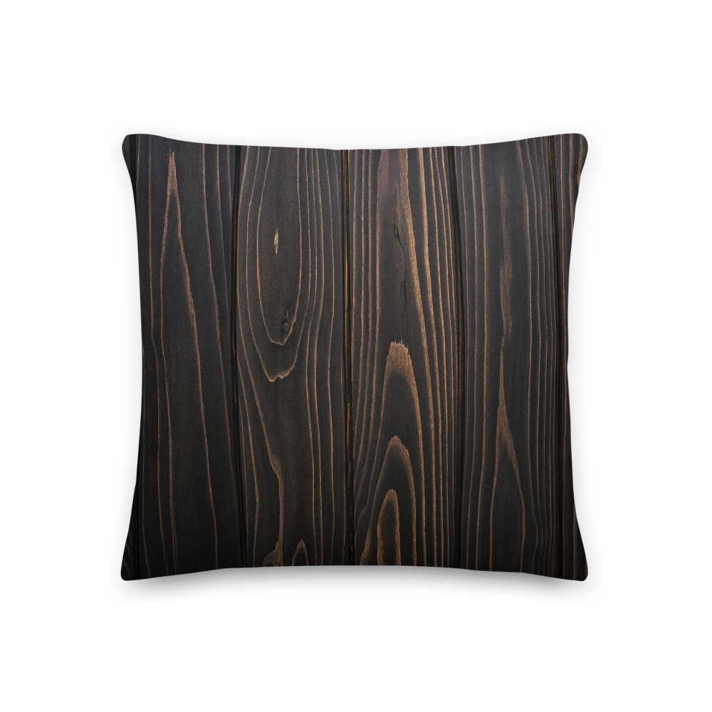 18×18 Black Wood Square Premium Pillow by Design Express