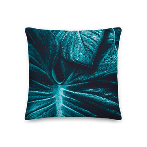 18×18 Turquoise Leaf Premium Pillow by Design Express