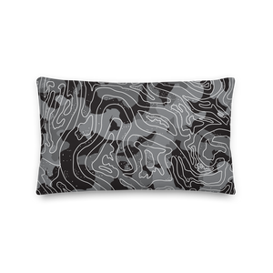 Grey Black Camoline Rectangle Premium Pillow by Design Express