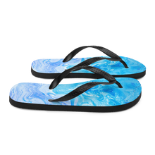 Blue Watercolor Marble Flip-Flops by Design Express