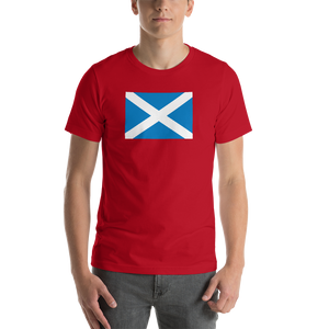 Red / S Scotland Flag "Solo" Short-Sleeve Unisex T-Shirt by Design Express
