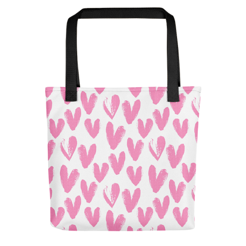 Default Title Pink Hearts Pattern Tote Bag by Design Express