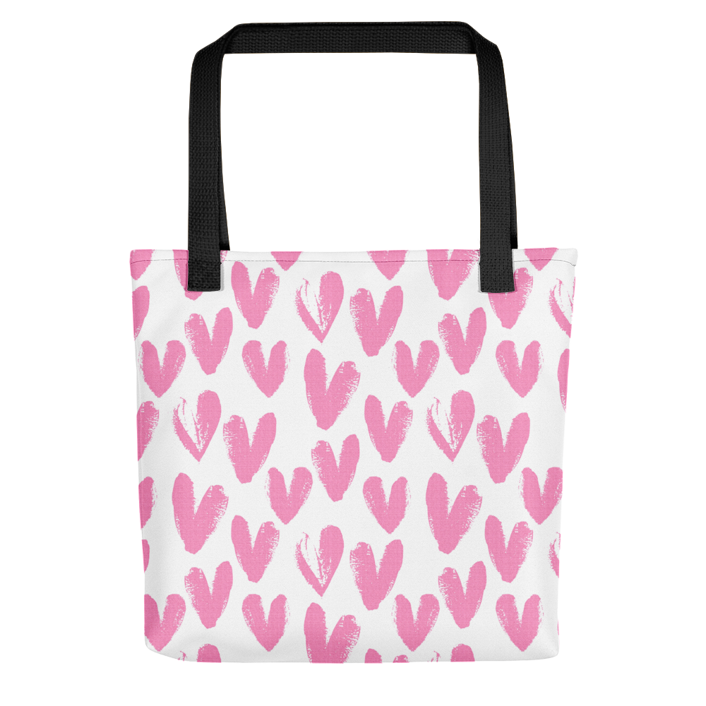 Default Title Pink Hearts Pattern Tote Bag by Design Express