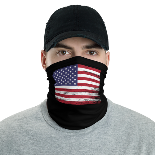Default Title Black Distressed USA Flag Neck Gaiter Masks by Design Express