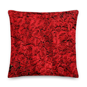 Red Rose Pattern Premium Pillow by Design Express