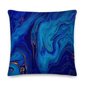 Blue Marble Square Premium Pillow by Design Express