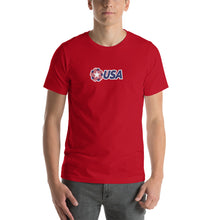 Red / S USA "Rosette" Short-Sleeve Unisex T-Shirt by Design Express