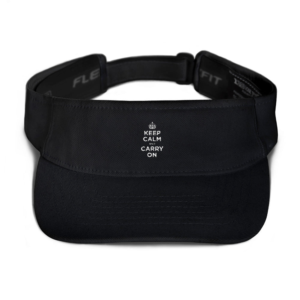 Black Keep Calm and Carry On (White) Visor by Design Express
