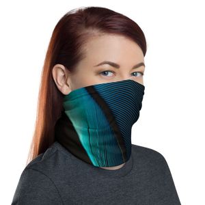 Blue Black Feather Neck Gaiter Masks by Design Express