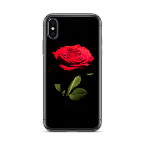 iPhone X/XS Red Rose on Black iPhone Case by Design Express