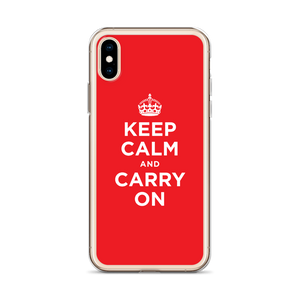 Red Keep Calm and Carry On iPhone Case iPhone Cases by Design Express