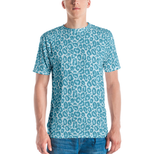 XS Teal Leopard Print Men's T-shirt by Design Express