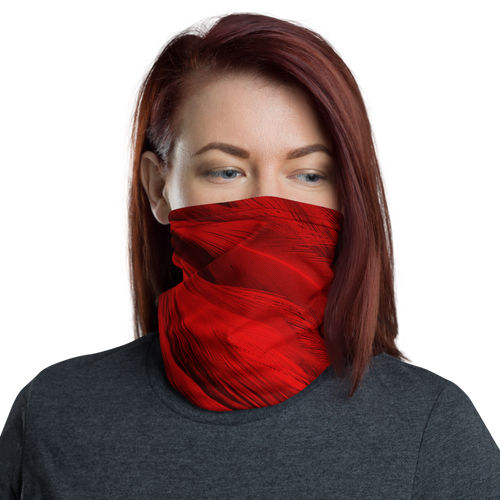 Default Title Red Feathers Texture Neck Gaiter Masks by Design Express