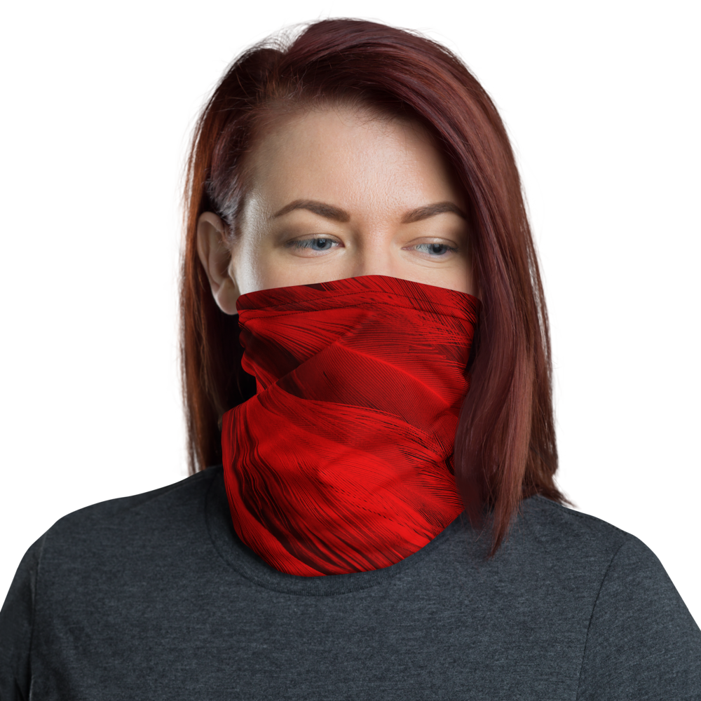 Default Title Red Feathers Texture Neck Gaiter Masks by Design Express