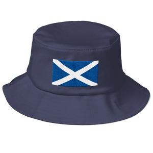 Navy Scotland Flag "Solo" Old School Bucket Hat by Design Express
