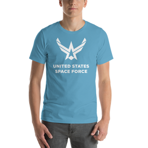 Ocean Blue / S United States Space Force "Reverse" Short-Sleeve Unisex T-Shirt by Design Express