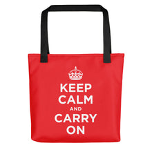 Black Keep Calm and Carry On (Red White) Tote bag Totes by Design Express