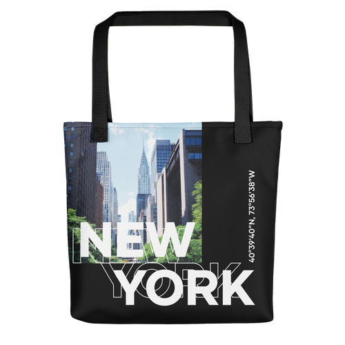 Default Title New York Coordinates Black Tote Bag by Design Express