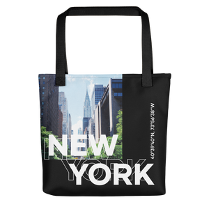 Default Title New York Coordinates Black Tote Bag by Design Express