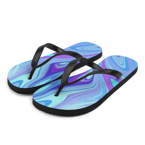 S Purple Blue Watercolor Flip-Flops by Design Express