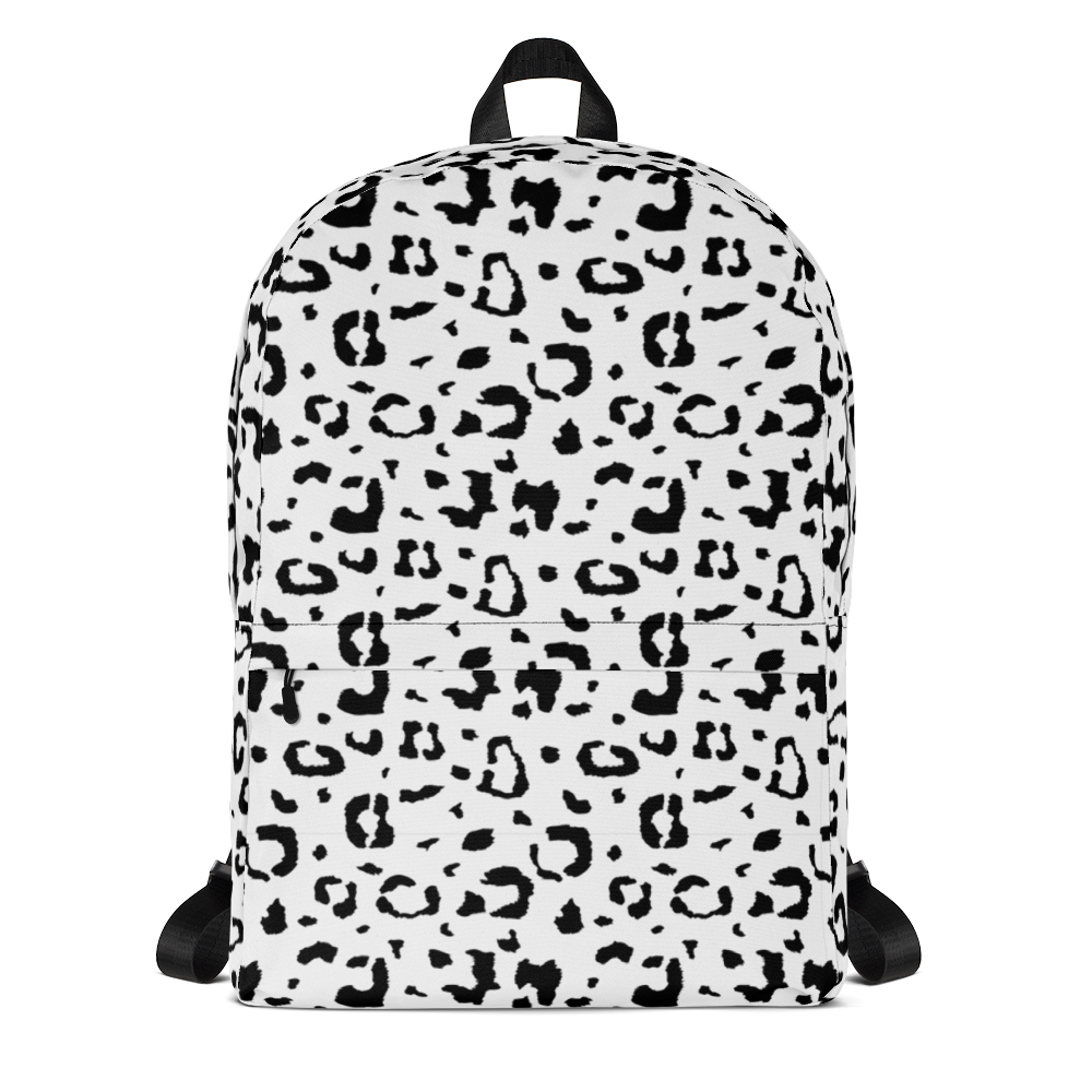 Default Title Black & White Leopard Print Backpack by Design Express