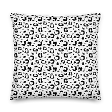 22×22 Black & White Leopard Print Premium Pillow by Design Express