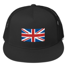 Black United Kingdom Flag "Solo" Trucker Cap by Design Express