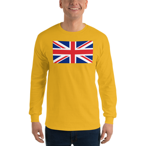 Gold / S United Kingdom Flag "Solo" Long Sleeve T-Shirt by Design Express