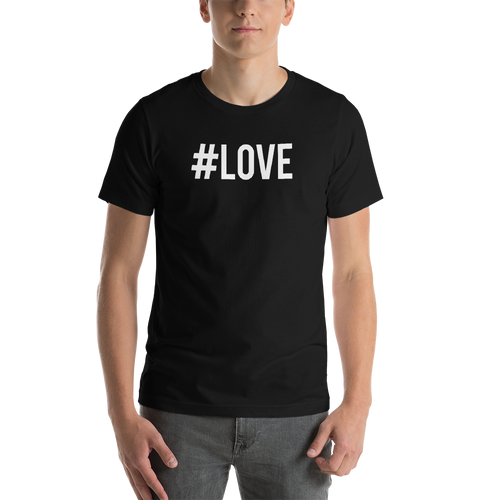 Black / S Hashtag #LOVE Short-Sleeve Unisex T-Shirt by Design Express