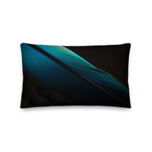 Blue Black Feathers Rectangle Premium Pillow by Design Express