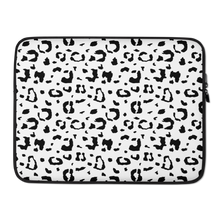 15 in Black & White Leopard Print Laptop Sleeve by Design Express