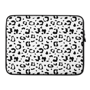 15 in Black & White Leopard Print Laptop Sleeve by Design Express