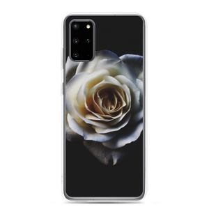 Samsung Galaxy S20 Plus White Rose on Black Samsung Case by Design Express