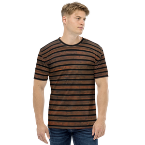 XS Horizontal Brown Wood Men's T-shirt by Design Express